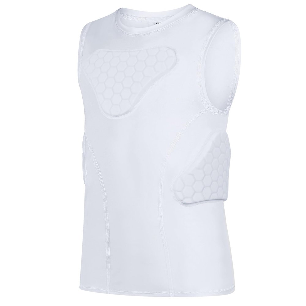 Dialudon Youth Padded Compression Vest Baseball Chest Protector Vest 4-Pads for Paintball Baseball Football Basketball Lacrosse