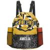 Eiis Unidesign Personalized Gymnast Gift Cheer Pom Pom Drawstring Backpack Sports Gym Bag with Shoes Compartment, Water-Resistant String Backpack Cinch for Women Men view 1