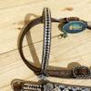 MOUSM Independence Day Western Headstall for Horses, Breast Collar with Silver Stones & Glitter 3D Rose Detailing - Genuine Argentina Cow Leather view 4