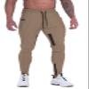 FIRSTGYM Mens Joggers Sweatpants Slim Fit Workout Training Thigh Mesh Gym Jogger Pants with Zipper Pockets Khaki view 1