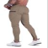 FIRSTGYM Mens Joggers Sweatpants Slim Fit Workout Training Thigh Mesh Gym Jogger Pants with Zipper Pockets Khaki view 4
