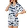 Ysidec Japanese Style Fish Womens Pajama Sets 2 Piece Short Sleeve Sleepwear Button Down Loungewear S view 3
