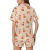 Ysidec Cute Cartoon Foxes Womens Pajama Sets 2 Piece Short Sleeve Sleepwear Button Down Loungewear XL view 4