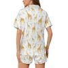 Ysidec Giraffes Leaves Womens Pajama Sets 2 Piece Short Sleeve Sleepwear Button Down Loungewear M view 4