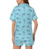 Ysidec Ocean Blue Dolphins Womens Pajama Sets 2 Piece Short Sleeve Sleepwear Button Down Loungewear L view 4
