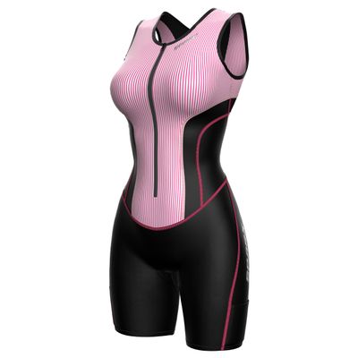 Sparx Women Triathlon Suit Tri Short Racing Cycling Swim Run (Pink Stripe, XL)