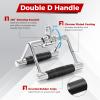 Goplus Cable Machine Attachment Set, 4PCS/ 5PCS LAT Pulldown Attachments w/V-Shaped Press Down Handle, Tricep Rope, Double D Handle, Weight Machine Accessories for Home Gym (5PCS-add a Straight Bar) view 2