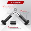 Goplus Cable Machine Attachment Set, 4PCS/ 5PCS LAT Pulldown Attachments w/V-Shaped Press Down Handle, Tricep Rope, Double D Handle, Weight Machine Accessories for Home Gym (5PCS-add a Straight Bar) view 4