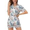 Ysidec Cute Llama Cactus Womens Pajama Sets 2 Piece Short Sleeve Sleepwear Button Down Loungewear M view 2