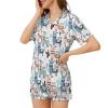 Ysidec Cute Llama Cactus Womens Pajama Sets 2 Piece Short Sleeve Sleepwear Button Down Loungewear M view 3