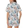 Ysidec Cute Llama Cactus Womens Pajama Sets 2 Piece Short Sleeve Sleepwear Button Down Loungewear M view 4