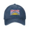 Flag of British Columbia Baseball Cap for Men Women Hat Vintage Cowboy Hats Adjustable Trucker Caps Navy Blue view 2