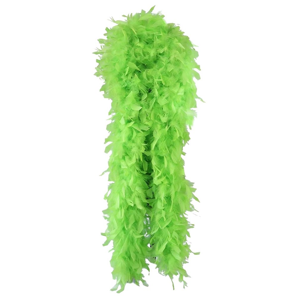 homeemoh 6.56FT Long Fluffy Feathers Boa, 80g Natural Turkey Feathers Boa Fancy Dress Boa Feathers Scarf for Costume Dress up (Apple Green)