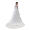 ROSEEDEN Roseeden1T one Tier long Lace Veil wedding bridal woman long veil soft tulle veil with metal comb Rhinestone edge Off white Length 137", Width 59" view 1