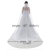 ROSEEDEN Roseeden1T one Tier long Lace Veil wedding bridal woman long veil soft tulle veil with metal comb Rhinestone edge Off white Length 137", Width 59" view 3