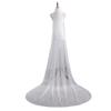 ROSEEDEN Roseeden1T one Tier long Lace Veil wedding bridal woman long veil soft tulle veil with metal comb Rhinestone edge Off white Length 137", Width 59" view 4