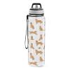 Caikeny Water Bottle with Straw French Croissant Sports Bottles Black Gold BPA-Free Tritan Water Jug with Carrying Strap for Women Men Gym view 2