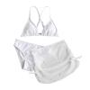 KAGAYD Girls Swimsuits 3Pcs Solid Bathing Suits Summer Triangle Beach Surf Tankini Swimwear Set with (White, 8-10 Years) view 1