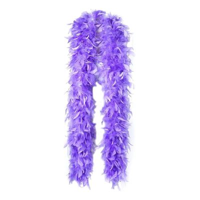 homeemoh 6.56FT Long Fluffy Feathers Boa, 80g Natural Turkey Feathers Boa Fancy Dress Boa Feathers Scarf for Costume Dress up (Light Purple)