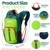 Shinylin 2 Pcs Kids Hydration Backpack with 1.5L Water Bladder Lightweight Kids Hiking Backpack Water Rucksack for Boys Girls Climbing Running(Green, Black,Classic) view 2