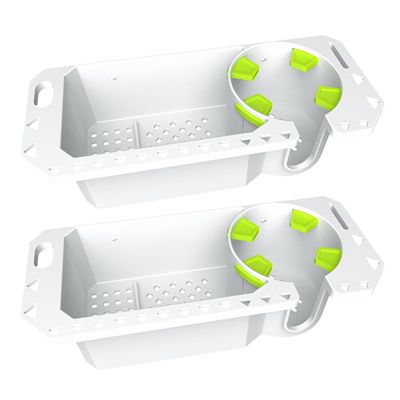 Boat Cup Holder with Rubber Tab, Boat Accessories Boat Storage Organizer Holder Caddy Universal Fit for Jon Boat Bass Boat Marine Kayak Pontoon Canoe, Drill or Adhesive 2 Ways Installation(white,2PCS)