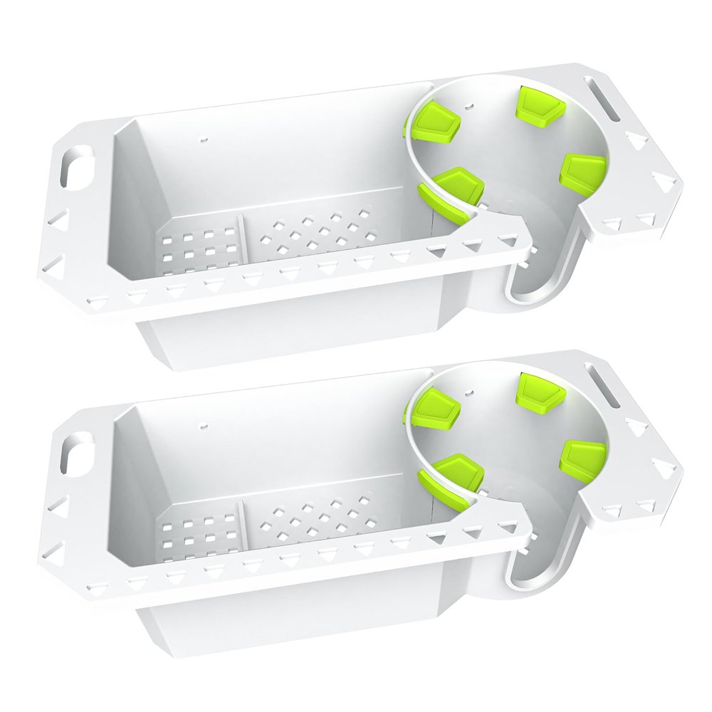 Boat Cup Holder with Rubber Tab, Boat Accessories Boat Storage Organizer Holder Caddy Universal Fit for Jon Boat Bass Boat Marine Kayak Pontoon Canoe, Drill or Adhesive 2 Ways Installation(white,2PCS)