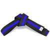 MACS Martial Arts 1.75" Wide Karate/Taekwondo Double Wrap Black Belts with Color Stripe (Black With Blue Stripe, 7 (128")) view 1