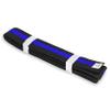 MACS Martial Arts 1.75" Wide Karate/Taekwondo Double Wrap Black Belts with Color Stripe (Black With Blue Stripe, 7 (128")) view 2