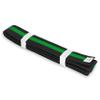 MACS Martial Arts 1.75" Wide Karate/Taekwondo Double Wrap Black Belts with Color Stripe (Black With Green Stripe, 7 (128")) view 2