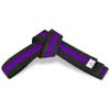 MACS Martial Arts 1.75" Wide Karate/Taekwondo Double Wrap Black Belts with Color Stripe (Black With Purple Stripe, 8 (136")) view 1