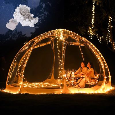 Oracra Bubble Tent Pop Up Gazebo, Clear Dome Camping Screen Houses, Commercial Sport Shelter Tents with 10m Light String, Outdoor Gazebo for Date Night (Size : 300x300x220cm)