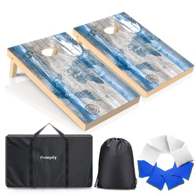 Pennpliy Portable Cornhole Sets-Regulation Size 3ftx2ft Solid Wood Corn Hole Game Set with 8 Corn Hole Toss Bags and 2 Cornhole Boards,1 Carry Bag for Adults Outdoor Sports Toss Party Backyard Beach