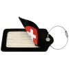 NUSDB Coat of Arms of Switzerland Leather Baggage Bag Luggage Tags with Stainless Steel Loop and Privacy Cover, 4 PCS, Black view 2