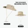 Sun Hats for Men Women Bucket Hat UPF 50+ UV Protection Boonie Hat for Safari Fishing Hiking Garden Beach Khaki+Black view 2