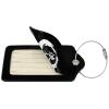 NUSDB Japanese Kanji Character Ronin Leather Baggage Bag Luggage Tags with Stainless Steel Loop and Privacy Cover, 1 PCS, Black view 2