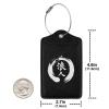 NUSDB Japanese Kanji Character Ronin Leather Baggage Bag Luggage Tags with Stainless Steel Loop and Privacy Cover, 1 PCS, Black view 4
