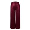 Women's Casual Pants Sparkly Sequin Wide Leg Pant Loose High Waisted Shiny Party Clubwear Bling Glitter Trousers Elastic Tummy Control Lounge Straight Leg Pant(A-Wine,Small) view 3