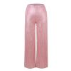 Women's Casual Pants Sparkly Sequin Wide Leg Pant Loose High Waisted Shiny Party Clubwear Bling Glitter Trousers Elastic Tummy Control Lounge Straight Leg Pant(A-Pink,Small) view 2