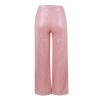 Women's Casual Pants Sparkly Sequin Wide Leg Pant Loose High Waisted Shiny Party Clubwear Bling Glitter Trousers Elastic Tummy Control Lounge Straight Leg Pant(A-Pink,Small) view 3