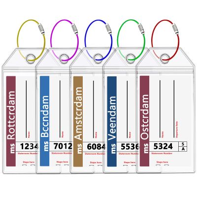 Holland America Luggage Tag Holders, Clear Cruise Luggage Tag Holder Zip Seal with Steel LoopsFits Printed (Not Mailed), Holland America Cruise Ships & Tags for Cruises in, 2026 & 20275 Pack