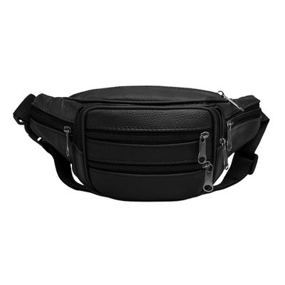 Trendy Vintage PU Leather Waist Bag for Outdoor Sports and Travel, Sling Chest Crossbody Anti Theft Waterproof Bag for Men (C)