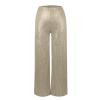 High Waisted Pants for Women Wide Leg Pant Glitter Sequin Loose Long Pants Bling Party Clubwear Elastic Casual Pants with Pocket Tummy Control Lounge Trousers(A-Beige,Large) view 4