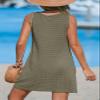 CUPSHE Women Swim Coverup 2025 Sleeveless Twisted Swimwear Beach Dress Waffle Knit Cover Ups Army Green X-Large view 2
