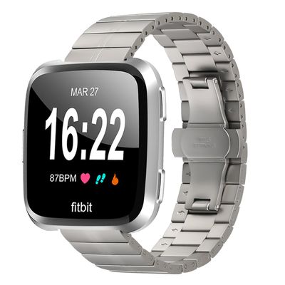 Gimuk Metal Strap Compatible with Fitbit Versa 2 Straps for Women Men, Adjustable Stainless Steel Wristband Replacement Watch Wrist Strap Bands Bracelet for Fitbit Versa 2/Versa, womens s womens l,