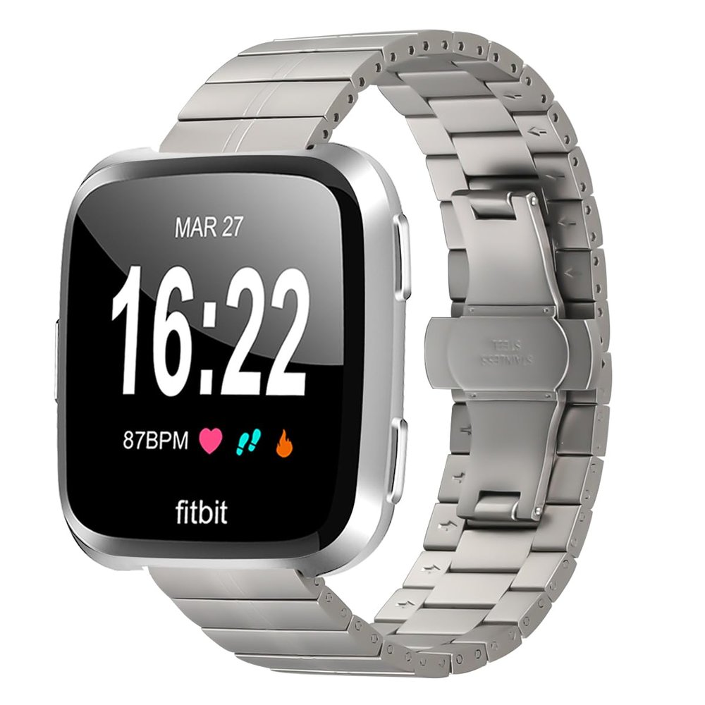 Gimuk Metal Strap Compatible with Fitbit Versa 2 Straps for Women Men, Adjustable Stainless Steel Wristband Replacement Watch Wrist Strap Bands Bracelet for Fitbit Versa 2/Versa, womens s womens l,