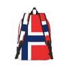 WURTON Norwegian Flag Print Unisex Canvas Bag Canvas Shoulder Pouch Pack Lightweight Backpack For Woman Lady view 3