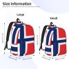 WURTON Norwegian Flag Print Unisex Canvas Bag Canvas Shoulder Pouch Pack Lightweight Backpack For Woman Lady view 4