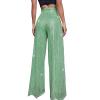 Women's Casual Pants Sparkly Sequin Wide Leg Pant Loose High Waisted Shiny Party Clubwear Bling Glitter Trousers Elastic Tummy Control Lounge Straight Leg Pant(A-Light Green,X-Large) view 2
