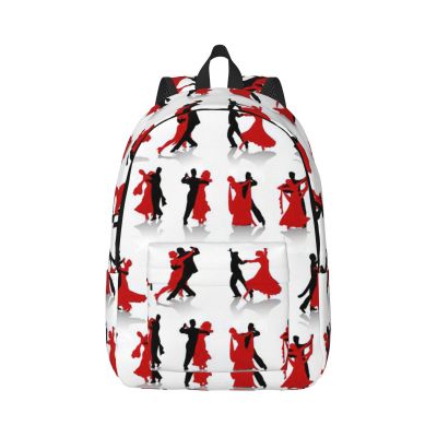 WURTON Ballroom Dance Print Unisex Canvas Bag Canvas Shoulder Pouch Pack Lightweight Backpack For Woman Lady