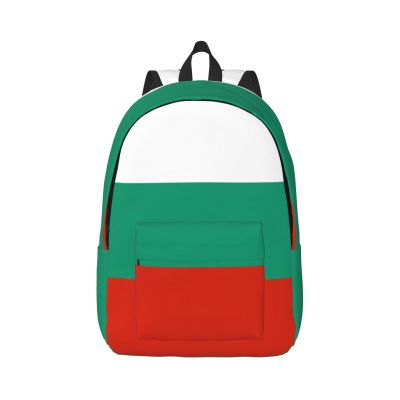WURTON Bulgarian Flag Print Unisex Canvas Bag Canvas Shoulder Pouch Pack Lightweight Backpack For Woman Lady